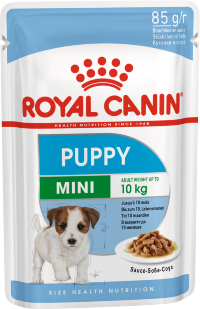 Акция! 4+1 Влажный корм Royal Canin для щенков малых пород в соусе Mini Pappy 4*85гр  + 1*85гр в подарок