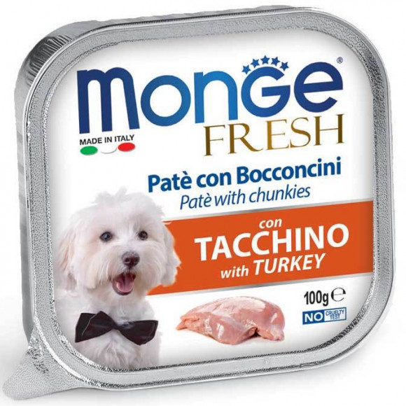 Консервы Monge Dog Fresh для собак индейка 100гр
