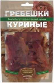 Деревенские Лакомства: гребешки куриные для собак, 50г