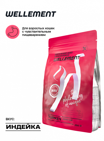 Корм Wellement для кошек с индейкой 350 г Корм Wellement для кошек с индейкой 350 г