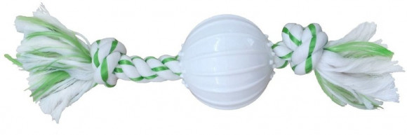 CanineClean игрушка для собак Канат с нейлоновым мячом с ароматом мяты 25 см