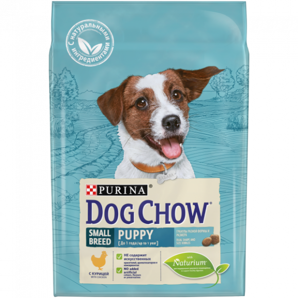 Корм Purina Dog Chow для щенков мелких пород, курица, 2,5 кг