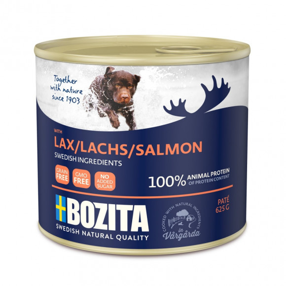 Консервы BOZITA для собак Мясной паштет с лососем 625гр