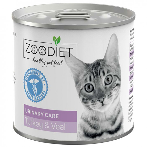 Ветеринарный влажный корм Четвероногий Гурман Zoodiet Urinary Care Turkey&Veal/С индейкой и телятиной для кошек (поддержание здоровья мочевыводящих путей), 240 г