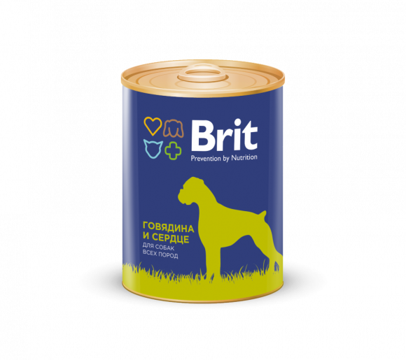 Консервы Brit Beef&Heart для собак Говядина и сердце 850гр