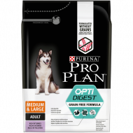 Корм Purina Pro Plan Optidigest Grain Free Formula для взрослых собак средних и крупных пород с чувствительным пищеварением, индейка, 2,5 кг