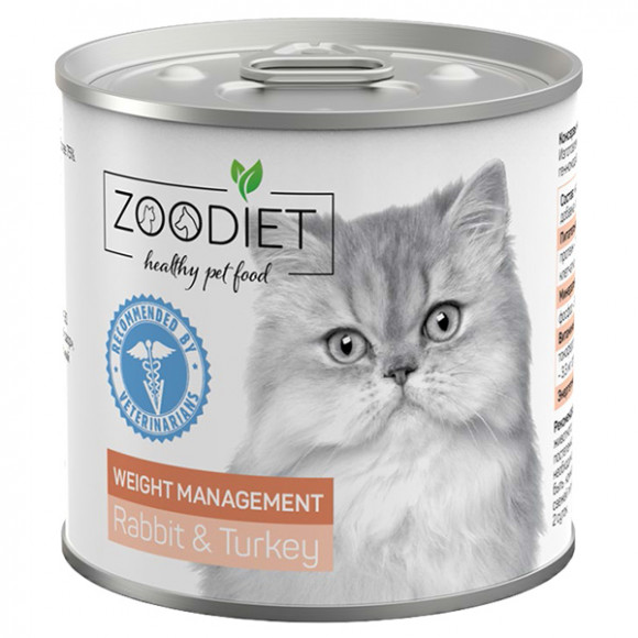 Ветеринарный влажный корм Четвероногий Гурман Zoodiet Weight Management Rabbit&Turkey/С кроликом и индейкой для кошек (контроль веса), 240 г