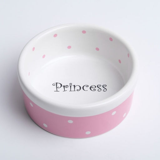Миска керамическая "Princess" малая (8,5 * 3,5 cм), розовая, 100 мл